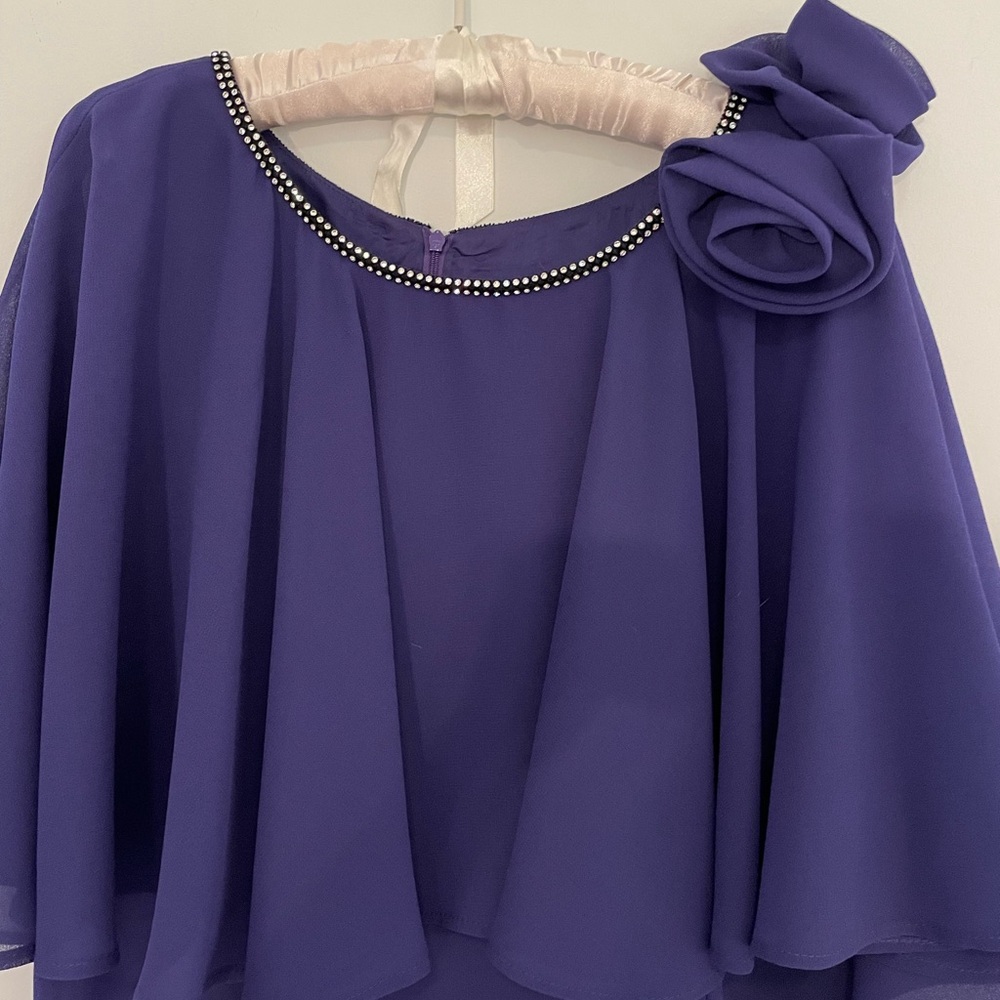 A boutique chiffon dress.  Extremely elegant.  Size 12 petite.